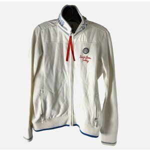 Gaastra Mens full zip track jacket medium white sailing boating nautica regatta